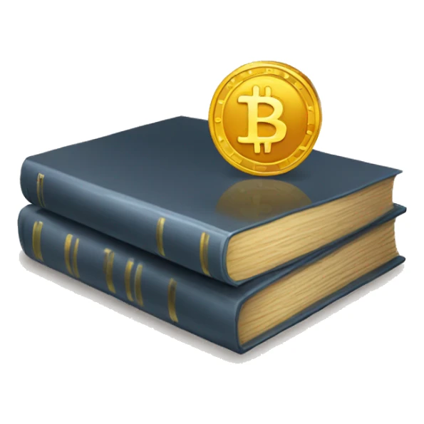 a book with bitcoin sticker