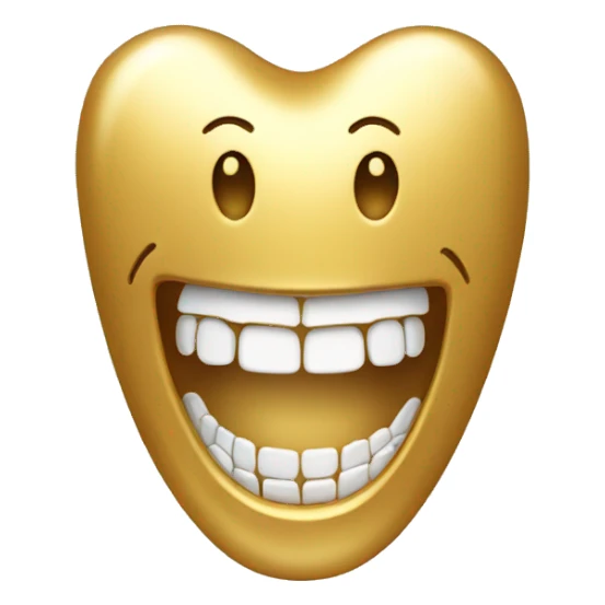Gold smiling tooth sticker