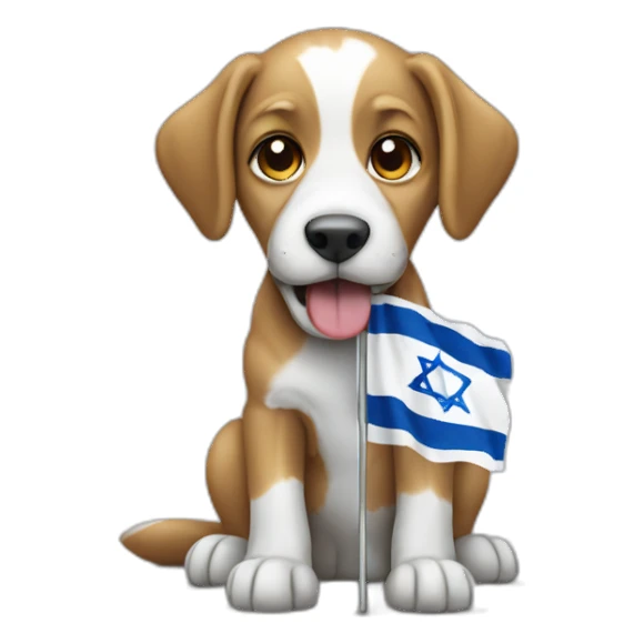 Dog eating Israel flag sticker