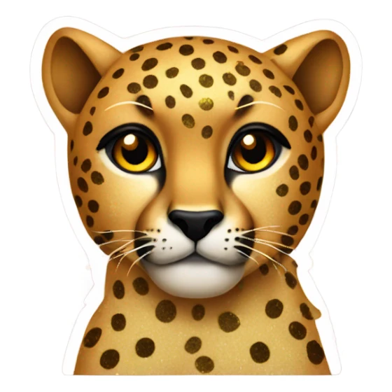 cheetah covered in glitter  sticker