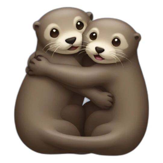 otters hug sticker