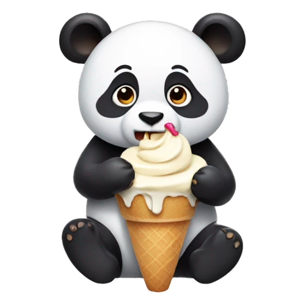 Panda eating ice cream sticker