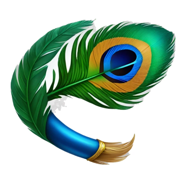 Peacock feather and lord Krishna sticker
