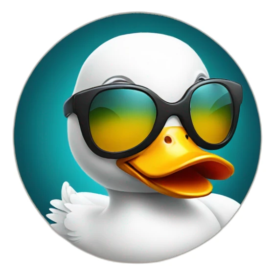 duck with sun glasses sticker