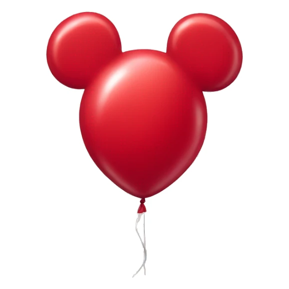 Plain red balloon shaped like Mickey Mouse’s ears sticker