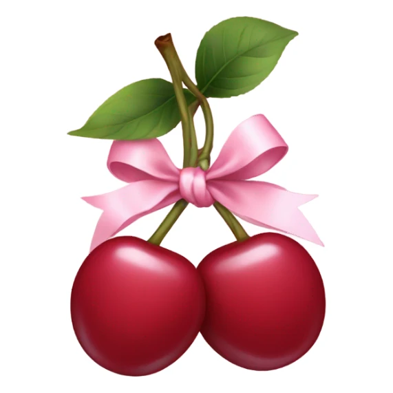 Cherrys with light pink bows on top sticker