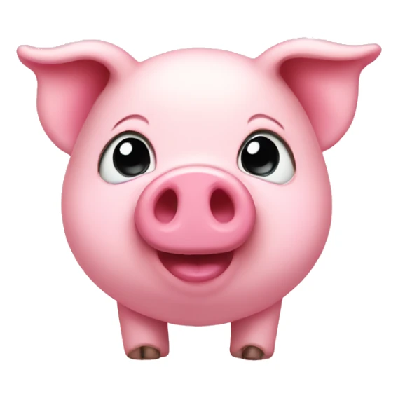pink heart pig sticker