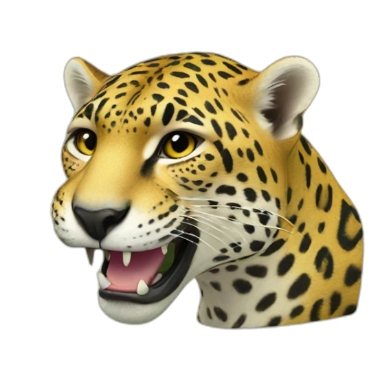 Jaguar eating a banana sticker