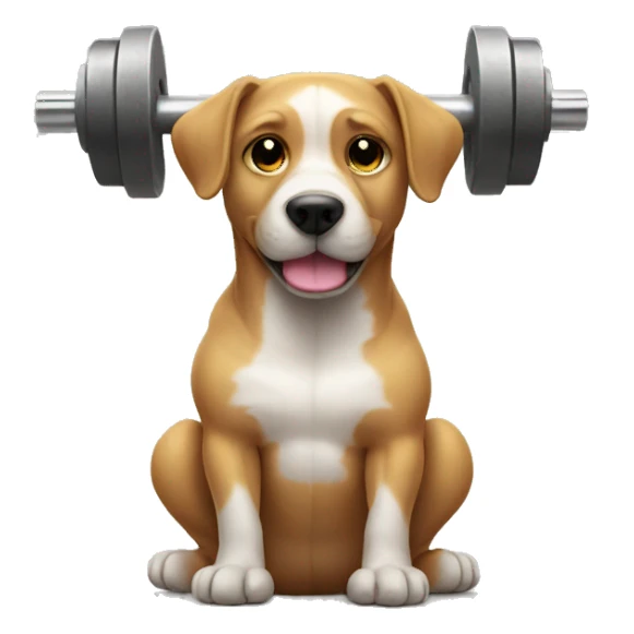 Dog doing weights  sticker