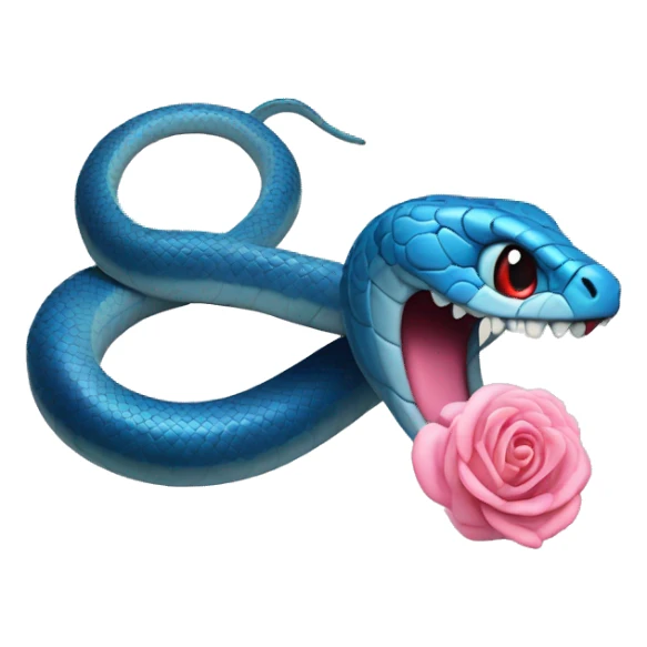Serpiente y rosa azul sticker