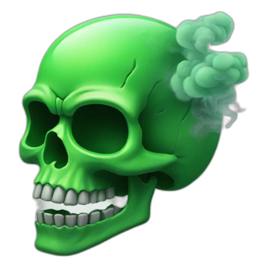 Green Skull with smoke sticker