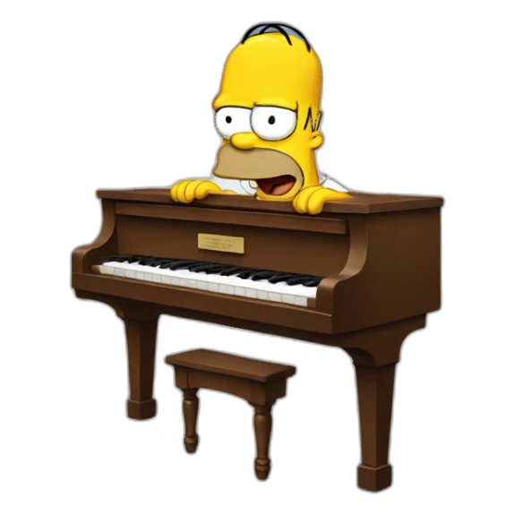 Homer simson doing piano with his feets sticker