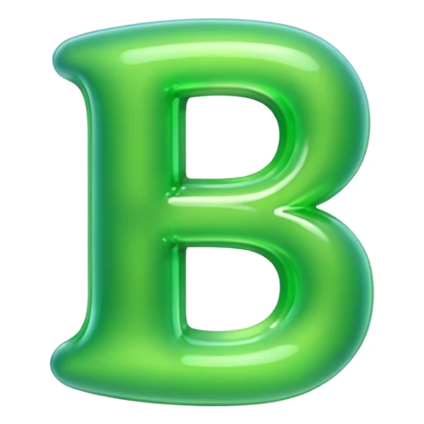 neon green bubble letter B sticker