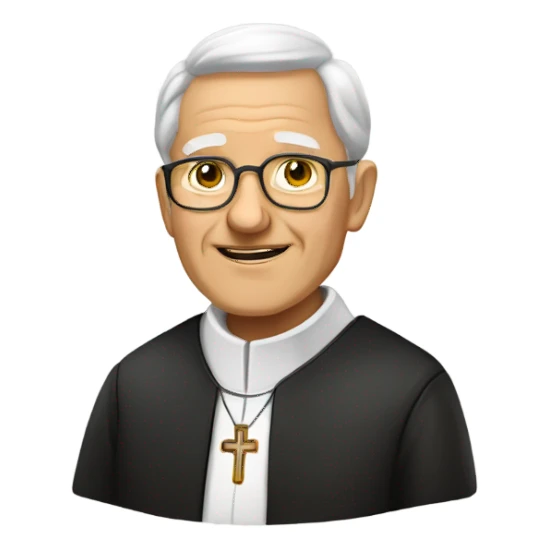 Elderly Lutheran Pastor with clerical collar sticker