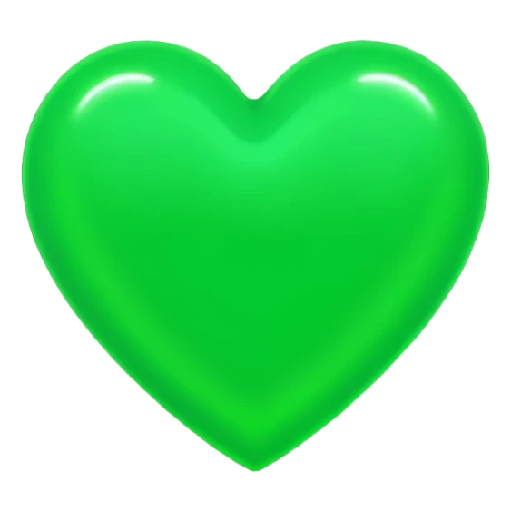 green heart with neon glow sticker