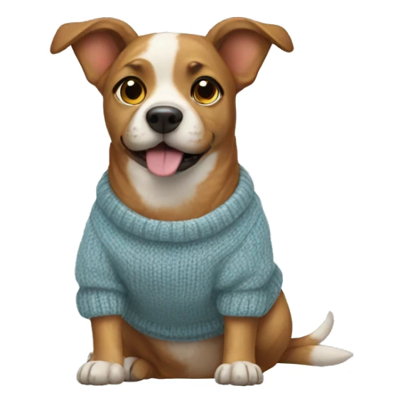 Dog wearing a sweater sticker