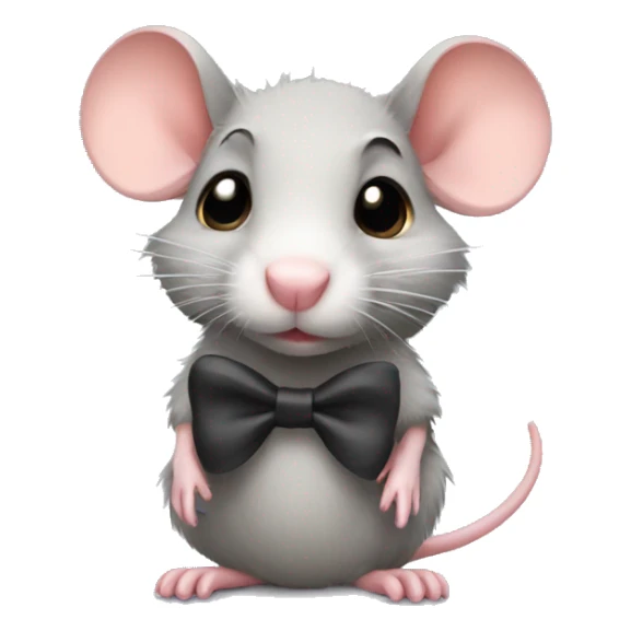rat with a hair bow sticker