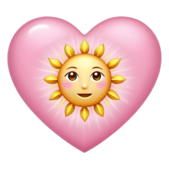 sakura heart with a golden sun sticker