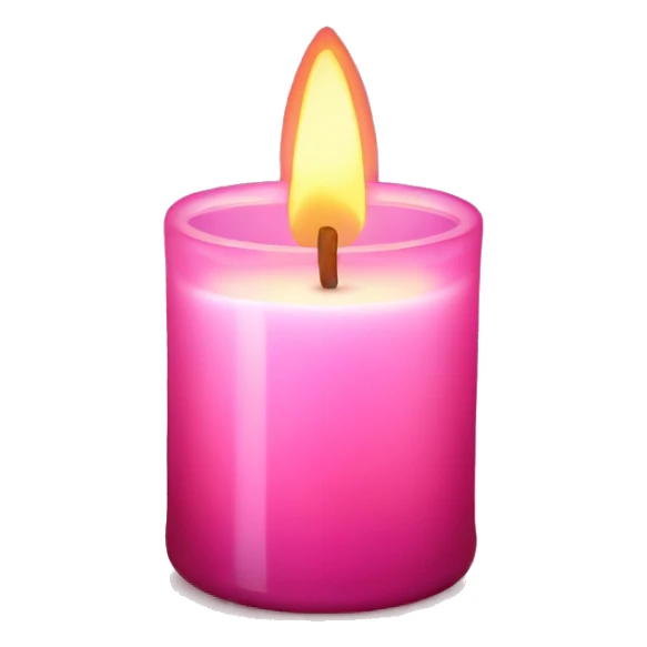 Pink glass candle with warm light sticker