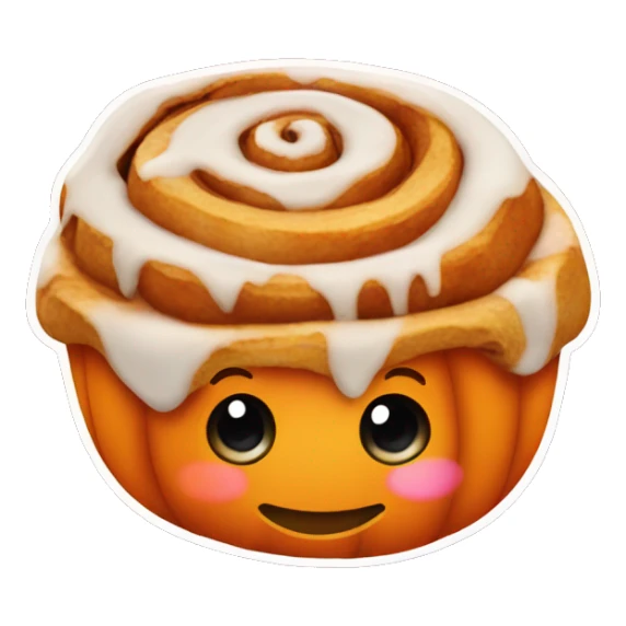 pumpkin cinnamon roll with Christmas style background sticker
