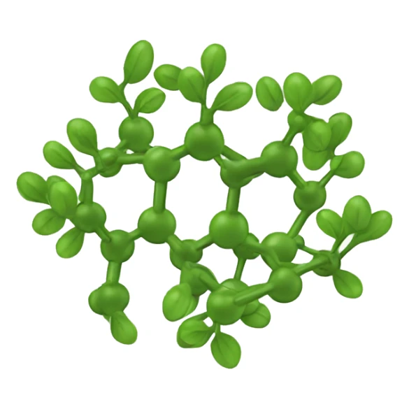 Molecule made of leaves sticker