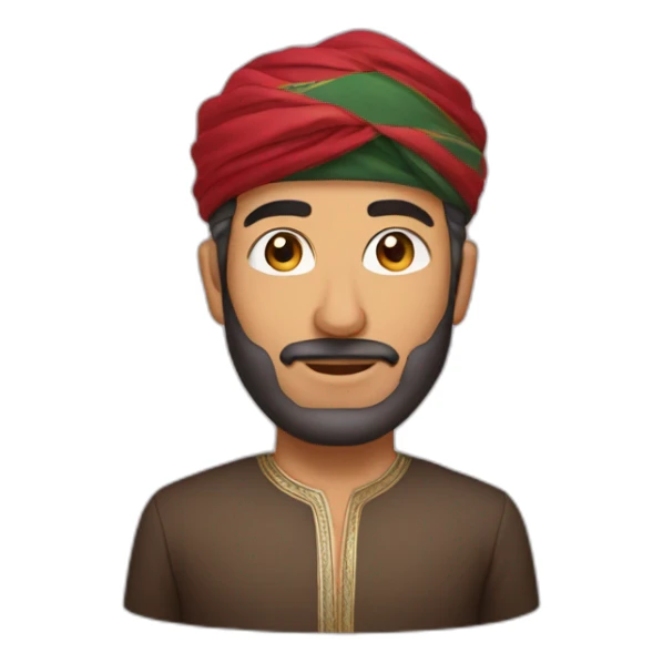 Man wearing omani musar sticker