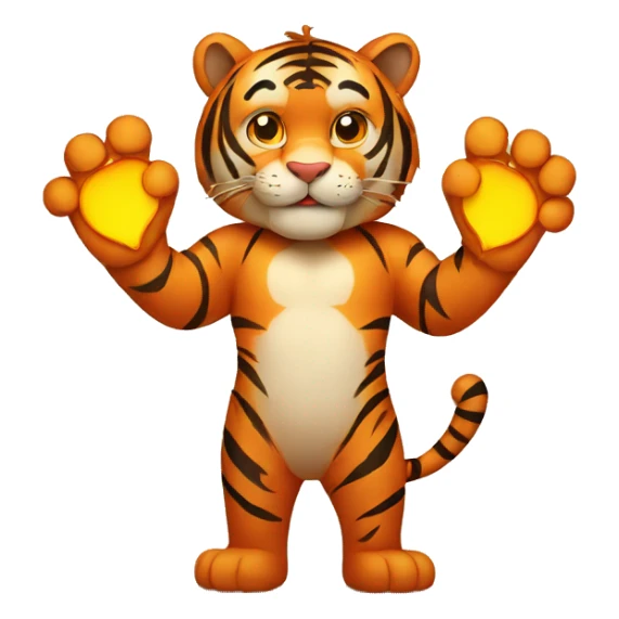 Tiger with an Hearth in his hands sticker