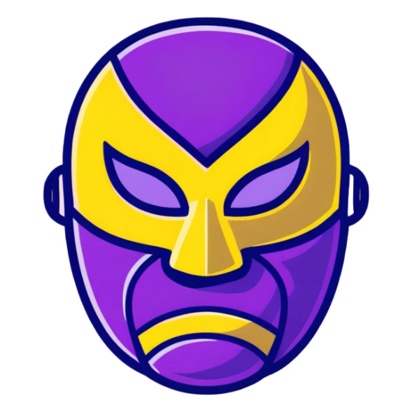 black and yellow luchador mask sticker