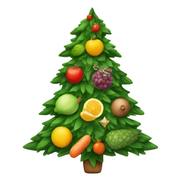 christmas tree with healthy food on it sticker