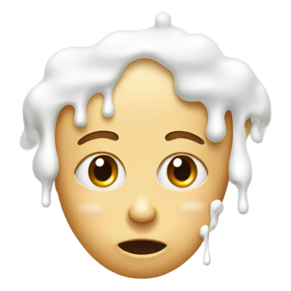 Face covered in milk liquid sticker