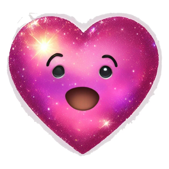 sparkly glittery shiny heart galaxy sticker