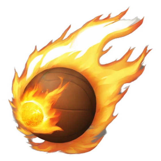 ball of fire flying by fireball sticker