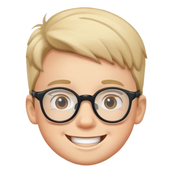 happy boy in glasses sticker