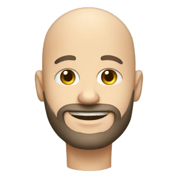 bald man with beard, raising hand sticker