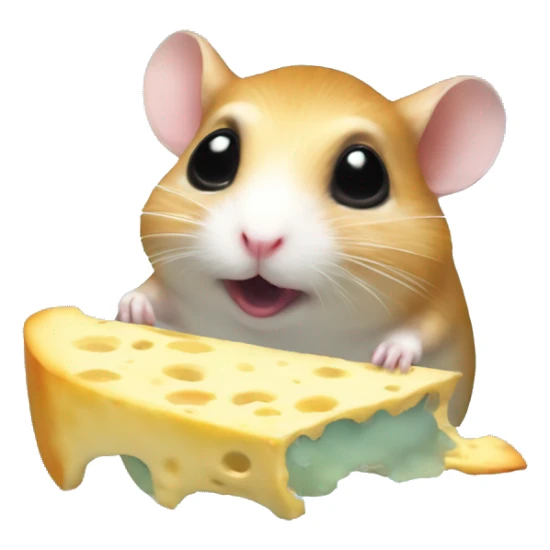 alien hamster in a ufo abducting cheese sticker