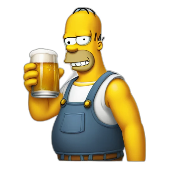 Homer Simpson qui boit une bière sticker