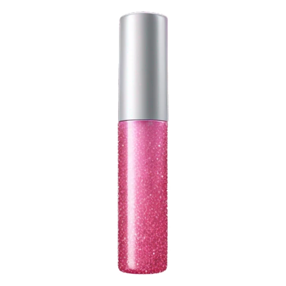 Pink lipgloss tube bottle with glitter  sticker