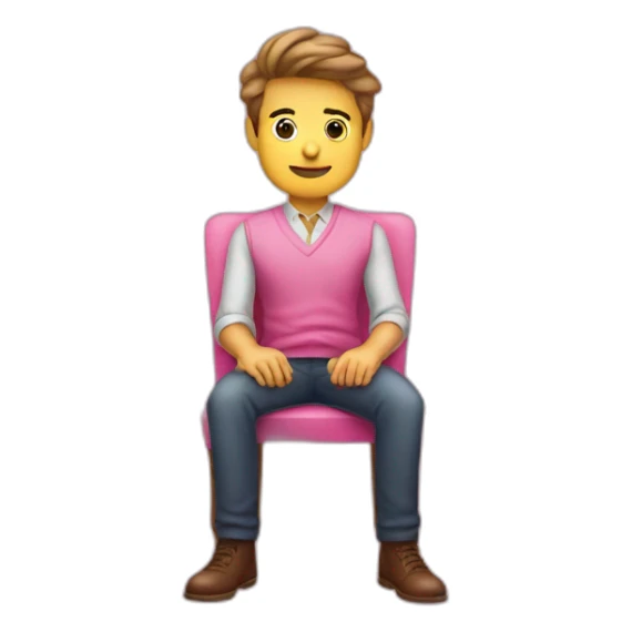 Robert Scott Wilson Scott sitting on pink chair sticker