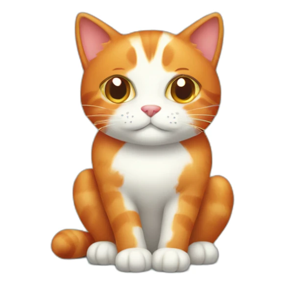 Cute red cat with white spots on his face sticker