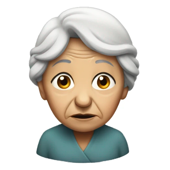 old woman sad standing full sticker