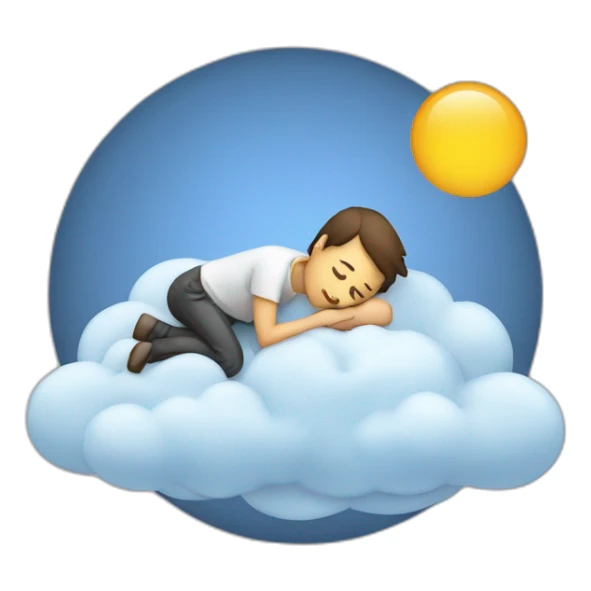 Personne qui dort sur une nuage sticker