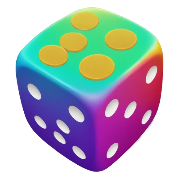 dice colourful.

 sticker