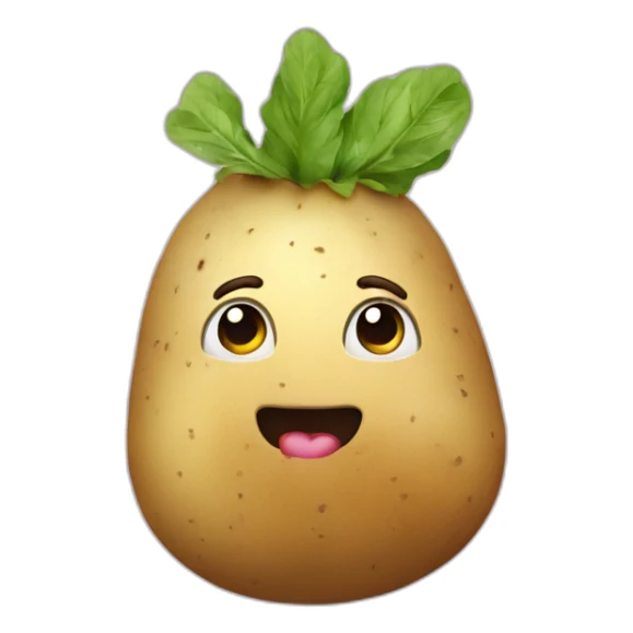 Potato with unicorn horn on top sticker