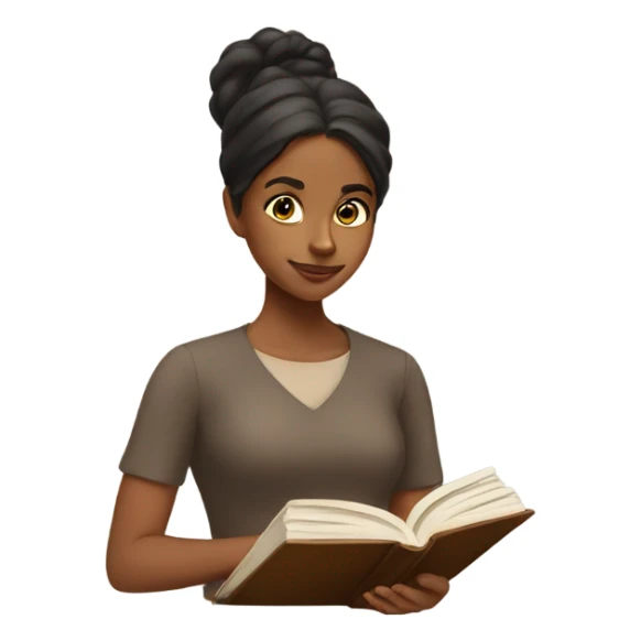 Brown girl with book sticker