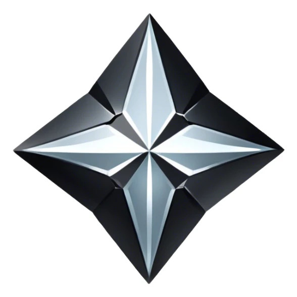 shiny black pastel four-point star diamond sticker