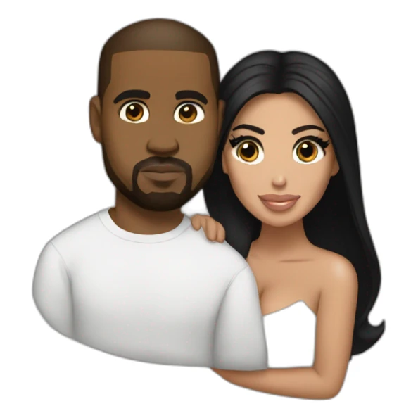 kim kardashian holding kanye west sticker