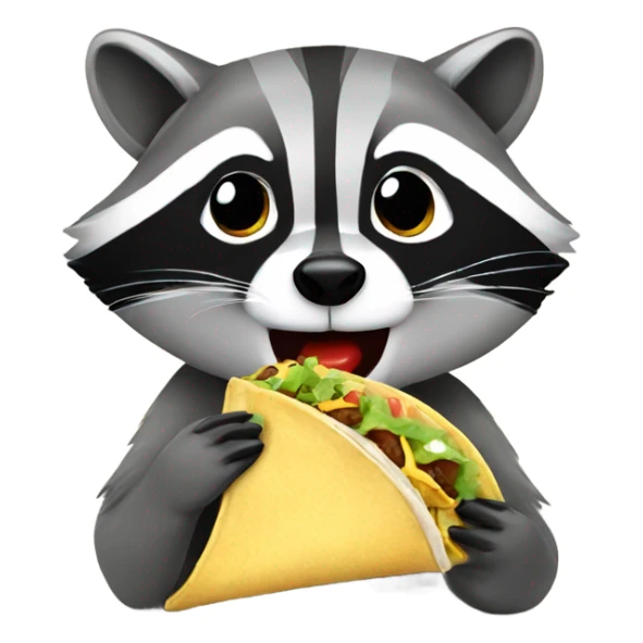Raccoon eating a taco sticker