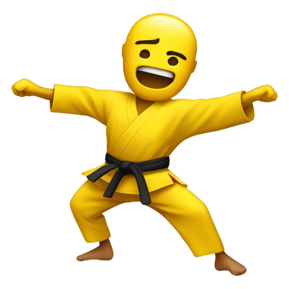 karate kick, 2 legs, yellow skin sticker
