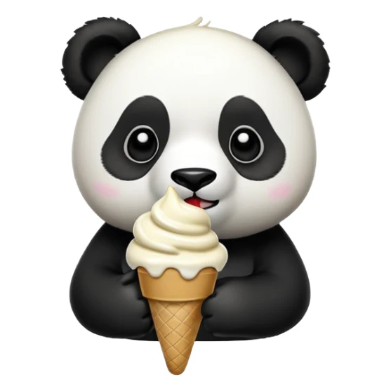 Panda eating ice cream sticker