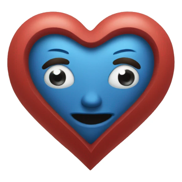 Heart that is blue and red sticker